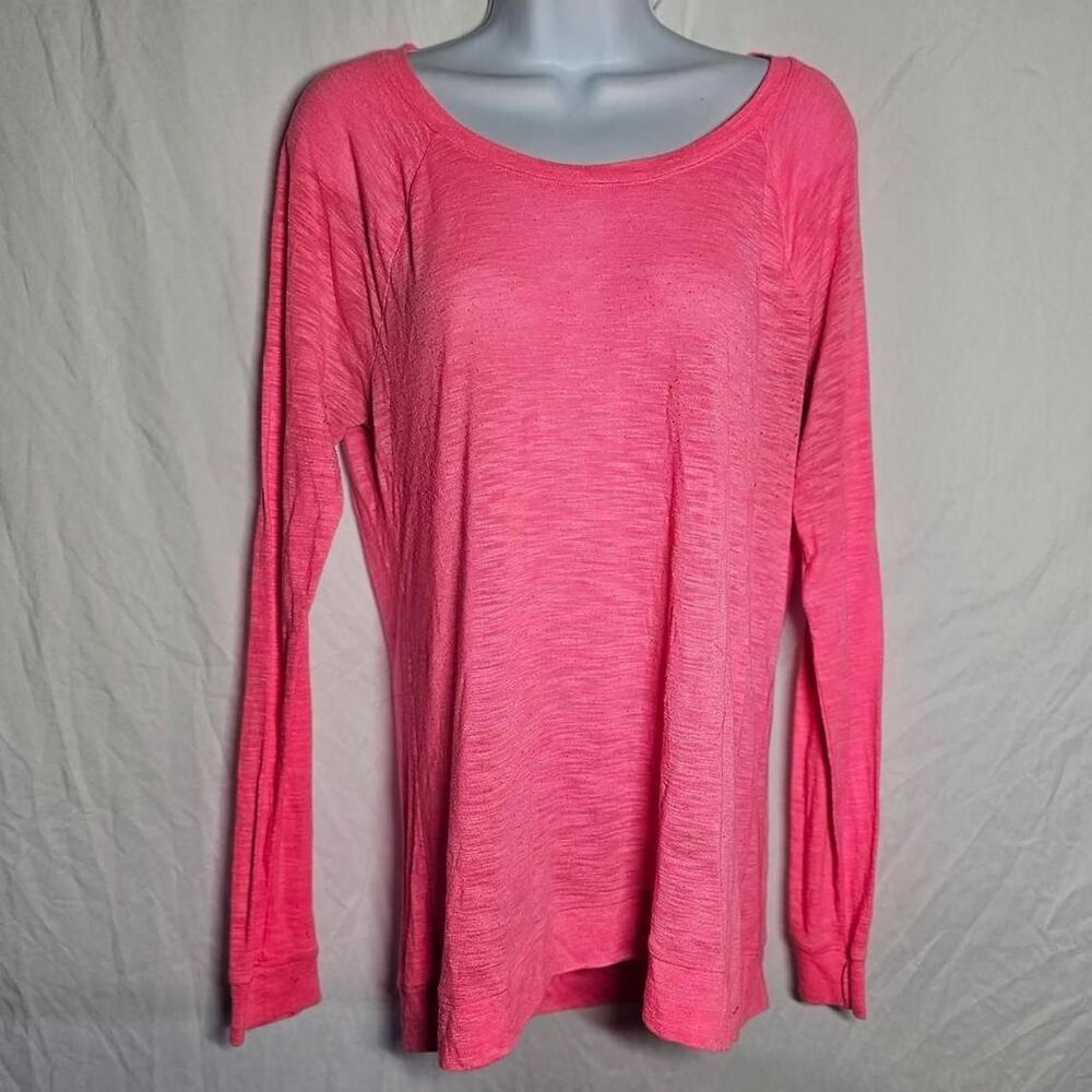 hot pink y2k 2000s slouchy long sleeve top